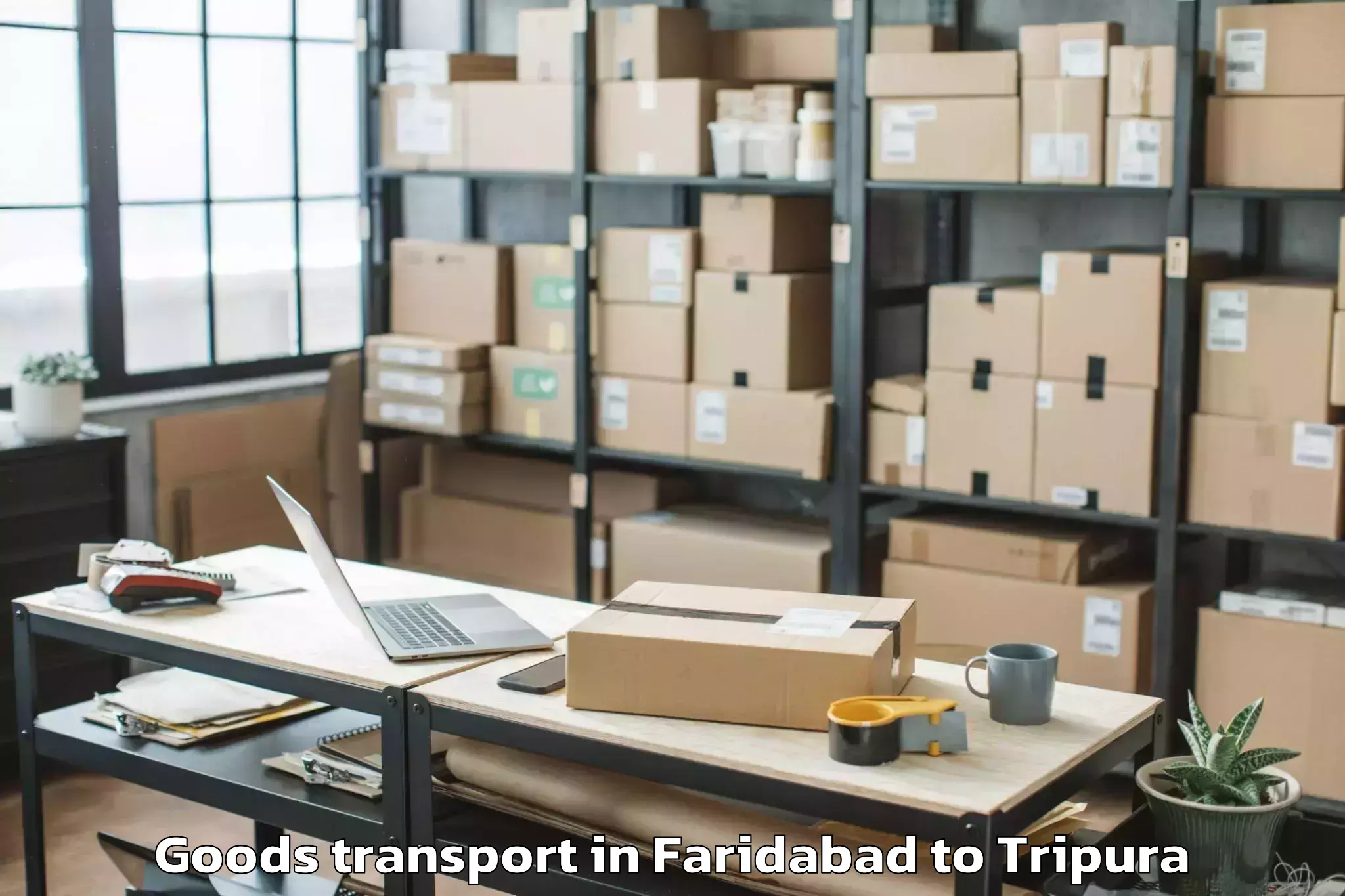 Leading Faridabad to Kamalpur Airport Ixq Goods Transport Provider